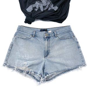 VTG J Crew THRASHED High Rise Ripped Jean Shorts